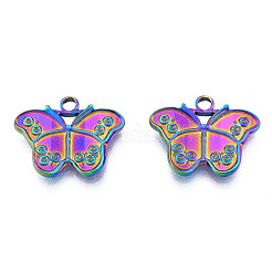 Rack Plating 304 Stainless Steel Pendant Rhinestone Settings&nbsp;STAS-N098-219M