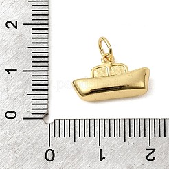 船の真鍮ペンダント  長持ちメッキ  ラックめっき  18KGP本金メッキ  15.5~16x9.5x5mm  穴：3mm&nbsp;KK-CJC0013-13G