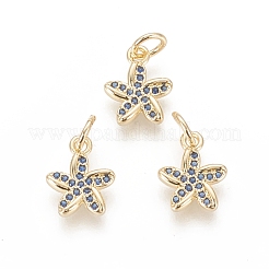 Brass Micro Pave Cubic Zirconia Charms&nbsp;ZIRC-F112-02G