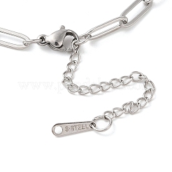変色しない304ステンレススチールブレスレット  ティアドロップ  ステンレス鋼色  6-3/4インチ（17.2cm）&nbsp;LS-BJEW-Q340-03P
