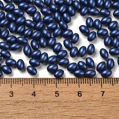 焼付塗装ガラスシードビーズ  オーバル  ダークブルー  5x3.5mm  穴：0.8mm  約5000個/ポンド&nbsp;SEED-C004-04N