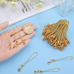 ポリエステルコード携帯ストラップ  合金パーツ  ゴールドカラー  7.2cm&nbsp;FIND-WH0050-40B