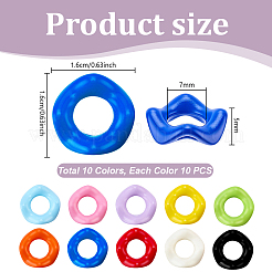 100Pcs 10 Colors Opaque Acrylic European Beads&nbsp;OACR-PH0004-80B