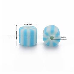 手作り樹脂粘土ビーズ連売り  コラム  ディープスカイブルー  5~7x6mm  穴：1.5~2mm  約61~69個/連  15.74インチ&nbsp;CLAY-T001-B21