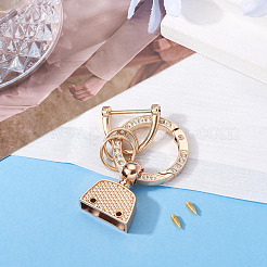 1Pc DIY Alloy Rhinestone Spring Gate Rings Keychains&nbsp;FIND-TA0008-54C-G