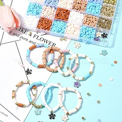 DIY ボヘミアン スタイルのジュエリー探しキット  ポリマー粘土ビーズを含む  合金エナメルチャーム  プラスチックビーズ  ミックスカラー  6x1mm  穴：2mm&nbsp;DIY-FS0007-78