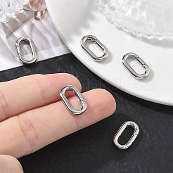シェグレース真鍮製スプリングゲートリング  オーバル  カドミウムフリーと鉛フリー＆ニッケルフリー  プラチナ  16x9.5x2.5mm&nbsp;XGRQ7M188-982P