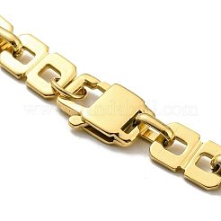 イオンプレーティング（IP）304ステンレススチール長方形リンクチェーンブレスレット  ゴールドカラー  8-1/2インチ（21.7cm）&nbsp;BJEW-D030-12G
