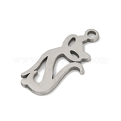 ステンレスペンダント201個  猫の形のチャーム  ステンレス鋼色  18x8x1mm  穴：1.4mm&nbsp;STAS-F316-22P-05