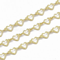 手作り真鍮ハートリンクチェーン  ハンダ付け  スプールで  ゴールドカラー  ハート：5x10.5x0.5mm&nbsp;CHC-F015-27G