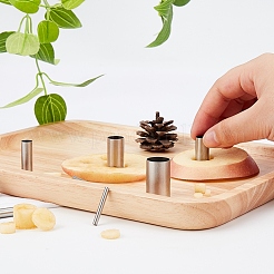 ステンレス鋼のクッキーカッター  クッキー型  DIYビスケットベーキングツール  コラム  ステンレス鋼色  箱：4.9x4センチメートル  内径: 15mm/11mm/9.5mm/7.5mm/5.5mm/3.5mm/2.5mm  7個/箱&nbsp;DIY-WH0148-73