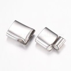 変色しにくい304ステンレススチール製のマグネット留め具と接着端  長方形  ステンレス鋼色  24x12x7.5mm  穴：5x10mm&nbsp;STAS-P100-09P