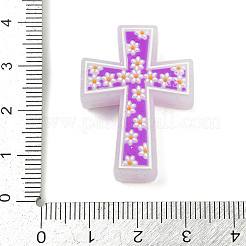 シリコーン焦点ビーズ  花と交差  ミディアム蘭  34x23.5x8.5mm  穴：2.5mm&nbsp;LS-SIL-U008-03C