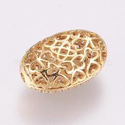 Brass Micro Pave Cubic Zirconia Beads&nbsp;KK-P116-21