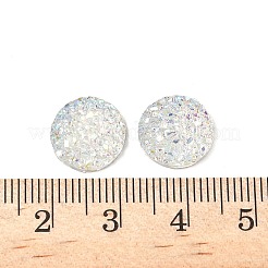 樹脂カボション  イミテーションドゥルージーアゲート  フラットラウンド  ABカラーメッキ  ライラック  12x3~4.5mm&nbsp;CRES-Q191-HA027-1