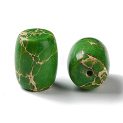 天然imp玉ビーズ  染め  ライス  ライムグリーン  16x12.5mm  穴：1.5mm&nbsp;G-C034-15C-02