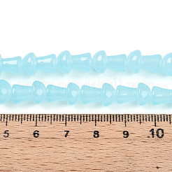 プリントガラスビーズ焼付塗装ガラスビーズ連売り  キノコ  空色  11.5~12x7.5~8mm  穴：0.8mm  約65~67個/連  30.31~31.10インチ（77~79cm）&nbsp;DGLA-N007-01H