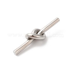変色しない304ステンレススチールペンダント  ラブノット金具  ステンレス鋼色  28x7x6mm  穴：1.2mm&nbsp;STAS-B042-01C
