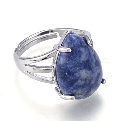 Adjustable Natural & Synthetic Gemstone Finger Rings&nbsp;RJEW-F107-A
