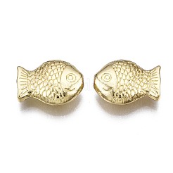 めっき合金ビーズラック  カドミウムフリー＆鉛フリー  魚  ライトゴールド  14x10.5x4.5mm  穴：1mm&nbsp;PALLOY-T077-137LG-RS