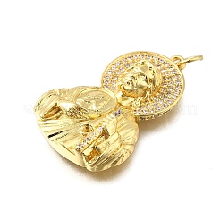 Brass Micro Pave Cubic Zirconia Pendants&nbsp;KK-S523-20G-B