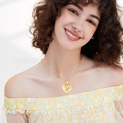 304 Stainless Steel Heart Locket Pendant Necklaces for Photo&nbsp;NJEW-WH0020-97D