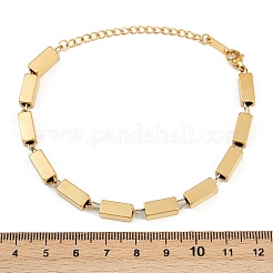 女性用304ステンレススチールリンクブレスレット  長方形  ゴールドカラー  6-7/8インチ（17.6cm）&nbsp;BJEW-D349-02G