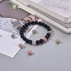 Rack Plating Brass Cubic Zirconia Beads&nbsp;ZIRC-NB0001-09