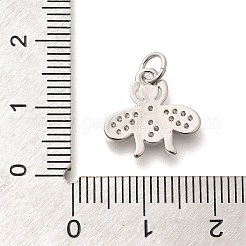 Brass Micro Pave Clear Cubic Zirconia Pendants&nbsp;KK-L225-039P
