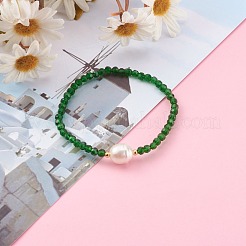 Faceted Round Glass Beaded Stretch Bracelets&nbsp;BJEW-JB05986