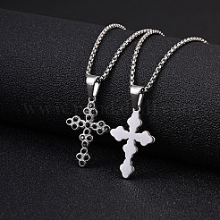 Gothic 304 Stainless Steel Pave Black Cubic Zirconia Pendant Necklaces&nbsp;WGE3449-01