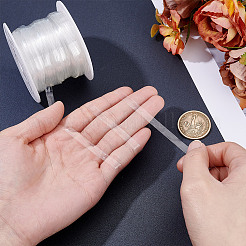 50mのフラットTPUゴムバンド  ウェビング衣類縫製アクセサリー  透明  5mm  約54.68ヤード（50m）/セット&nbsp;DIY-NB0013-76