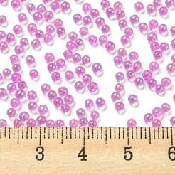 蓄光バブルビーズ  DIYの3 Dネイルアートの装飾ミニガラスビーズ  小さなキャビアネイルビーズ  蘭  2~2.5mm  約2100個/袋&nbsp;SEED-E005-01K