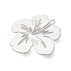 ステンレスペンダント201個  花のチャーム  エッチングされた金属装飾  ステンレス鋼色  19.5x21x0.3mm  穴：0.9mm&nbsp;STAS-G396-10P