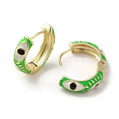 Horse Eye Real 18K Gold Plated Brass Hoop Earrings&nbsp;EJEW-Q797-07G-05