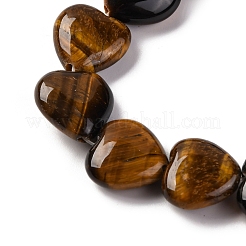 天然石タイガーアイビーズ連売り  ハート  14~14.5x13.5~14x6~6.5mm  穴：1mm  約28個/連  15.16''（38.5センチメートル）&nbsp;G-I372-A14-02