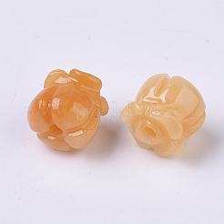 合成サンゴビーズ  染め  イミテーション翡翠  チューリップ  砂茶色  8.5x8mm  穴：1.5mm&nbsp;X-CORA-R017-28-A05