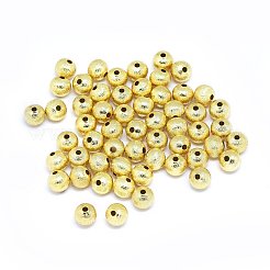 真鍮ビーズ  ラウンド  18KGP本金メッキ  6x5.5mm  穴：1.5mm&nbsp;KK-F764-17G-6mm