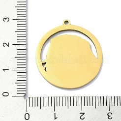 ステンレスペンダント201個  レーザー切断  ルトラチャーム  ゴールドカラー  27x25x1mm  穴：1.5mm&nbsp;STAS-R118-07G