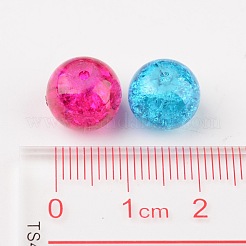 混合クラックルガラスビーズ  ラウンド  10mm  穴：1.3~1.6mm&nbsp;X-CCG-Q001-10mm-M