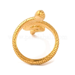Ion Plating(IP) 304 Stainless Steel Rhinestone Snake Wrap Finger Rings for Women&nbsp;RJEW-S414-40B-G