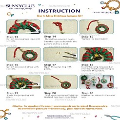 クリスマステーマのDIYコットン糸ペンダントデコレーションキット  ミックスカラー  3mm&nbsp;DIY-SC0028-31