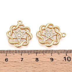 Brass Micro Pave Cubic Zirconia Pendants&nbsp;KK-N262-108B-G