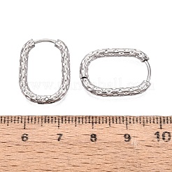 変色しない304ステンレススチールフープピアス  長方形  ステンレス鋼色  21.5x16mm&nbsp;STAS-A091-17B-P