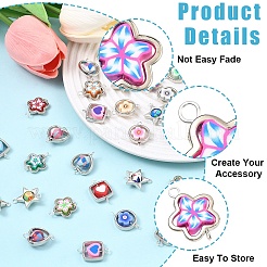 50Pcs 5 Styles Handmade Polymer Clay & CCB Frame Links Connector Charms&nbsp;CLAY-YW0002-64