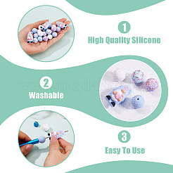 21Pcs 5 Styles Food Grade Eco-Friendly Silicone Beads&nbsp;FIND-TA0010-86A