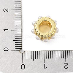 Rack Plating Brass Micro Pave Clear Cubic Zirconia European Beads&nbsp;KK-A208-09G