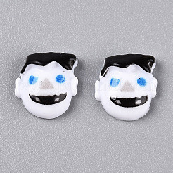 ハロウィンテーマの蓄光樹脂デコデンカボション  暗闇で光る  人間  11x10x4mm&nbsp;LS-CRES-T026-01F