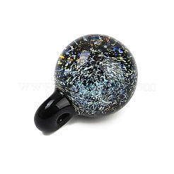 手作りランプワークペンダント  猫の形のチャーム  シャンパンイエロー  27~29x20~20.5x20mm  穴：3mm&nbsp;LAMP-Q005-05C-01