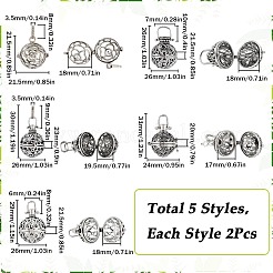 10Pcs 5 Styles Tibetan Style Brass Cage Pendants&nbsp;KK-SC0004-31